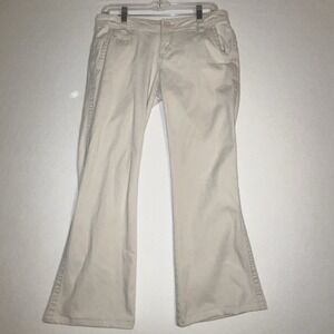 Aeropostale Pants Womens 9/10 Short Khaki Classic Stretch Bootcut Chino Flare